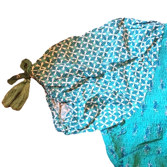 BOHO ☆ GYPSY ☆ TEAL ☆  TASSLE TRIM ☆ MAXI DRESS ☆ 3x [22/24] ☆ NWT - Picture 8 of 12